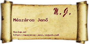 Mészáros Jenő névjegykártya