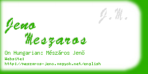 jeno meszaros business card