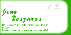 jeno meszaros business card